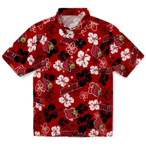 Louisville Cardinals Hibiscus Bloom Hawaiian Shirt