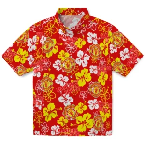 Manchester United Hibiscus Bloom Hawaiian Shirt