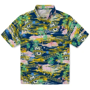 Marquette Golden Eagles Flamingo Retreat 2026 Hawaiian Shirt