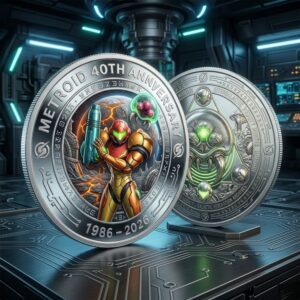 Metroid 40Th Anniversary Galactic Bounty Hunter Collector Coin