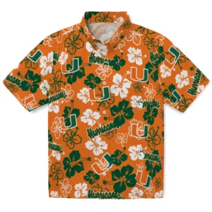 Miami Hurricanes Hibiscus Bloom Hawaiian Shirt
