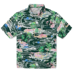 Michigan State Spartans Flamingo Retreat 2026 Hawaiian Shirt