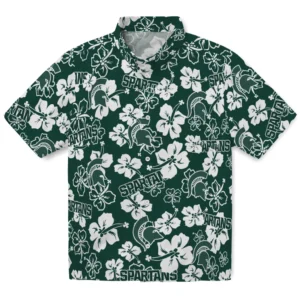 Michigan State Spartans Hibiscus Bloom Hawaiian Shirt