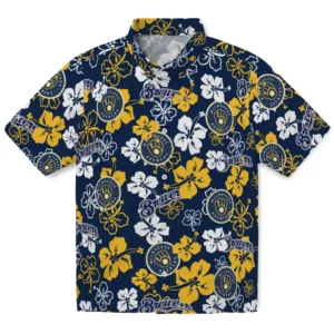 Milwaukee Brewers Hibiscus Bloom Hawaiian Shirt