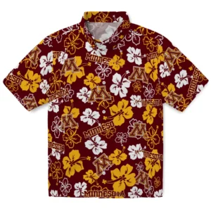 Minnesota Golden Gophers Hibiscus Bloom Hawaiian Shirt