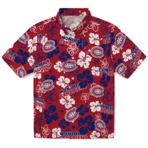 Montreal Canadiens Hibiscus Bloom Hawaiian Shirt