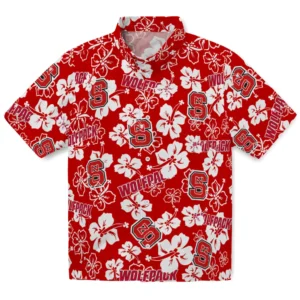 NC State Wolfpack Hibiscus Bloom Hawaiian Shirt
