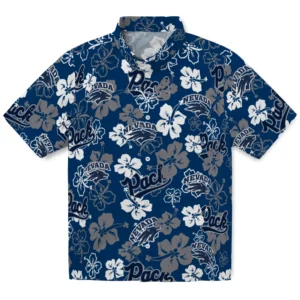 Nevada Wolf Pack Hibiscus Bloom Hawaiian Shirt