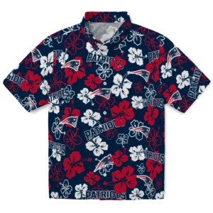 New England Patriots Hibiscus Bloom Hawaiian Shirt