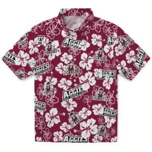 New Mexico State Aggies Hibiscus Bloom Hawaiian Shirt