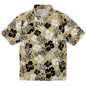 New Orleans Saints Hibiscus Bloom Hawaiian Shirt