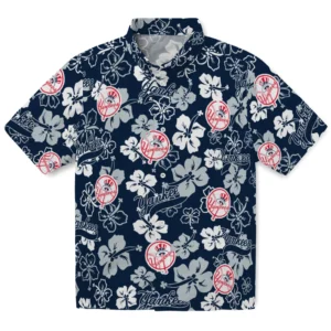New York Yankees Hibiscus Bloom Hawaiian Shirt