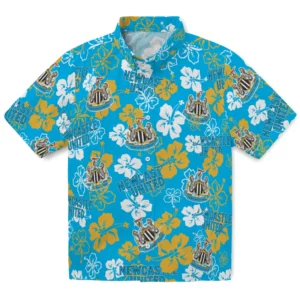 Newcastle United Hibiscus Bloom Hawaiian Shirt