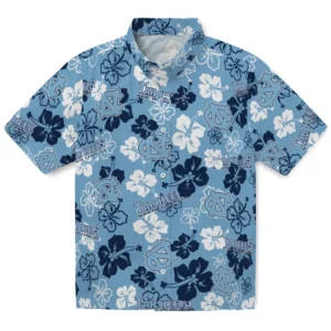 North Carolina Tar Heels Hibiscus Bloom Hawaiian Shirt