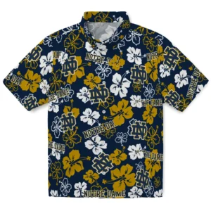Notre Dame Fighting Irish Hibiscus Bloom Hawaiian Shirt