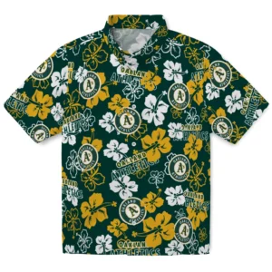 Oakland Athletics Hibiscus Bloom Hawaiian Shirt