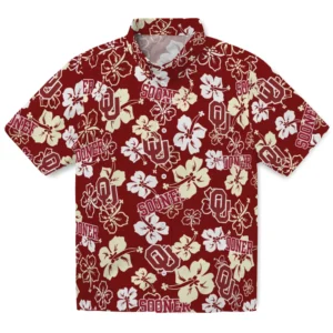 Oklahoma Sooners Hibiscus Bloom Hawaiian Shirt