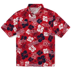 Ole Miss Rebels Hibiscus Bloom Hawaiian Shirt