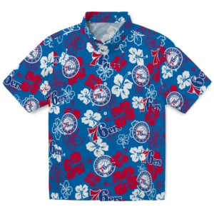 Philadelphia 76ers Hibiscus Bloom Hawaiian Shirt