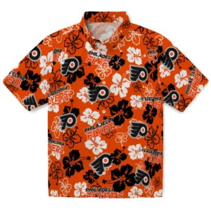 Philadelphia Flyers Hibiscus Bloom Hawaiian Shirt
