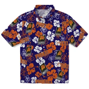 Phoenix Suns Hibiscus Bloom Hawaiian Shirt