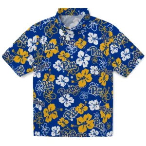Pittsburgh Panthers Hibiscus Bloom Hawaiian Shirt