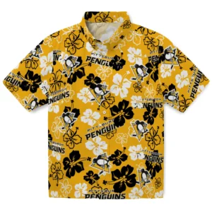 Pittsburgh Penguins Hibiscus Bloom Hawaiian Shirt