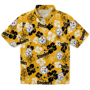 Pittsburgh Steelers Hibiscus Bloom Hawaiian Shirt