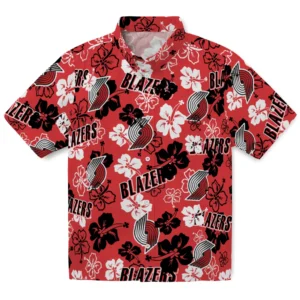 Portland Trail Blazers Hibiscus Bloom Hawaiian Shirt