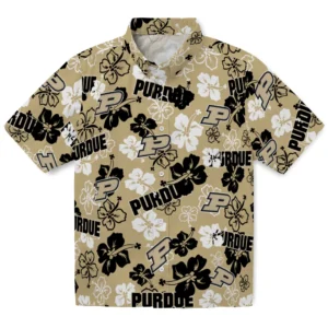 Purdue Boilermakers Hibiscus Bloom Hawaiian Shirt