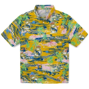 Real Madrid Flamingo Retreat 2026 Hawaiian Shirt