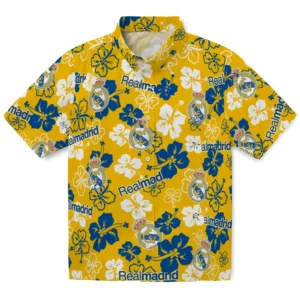 Real Madrid Hibiscus Bloom Hawaiian Shirt