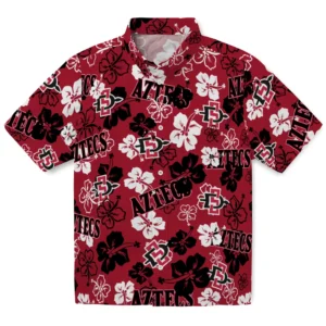 San Diego State Aztecs Hibiscus Bloom Hawaiian Shirt