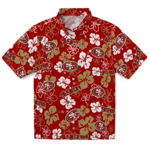 San Francisco 49ers Hibiscus Bloom Hawaiian Shirt
