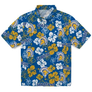 San Jose State Spartans Hibiscus Bloom Hawaiian Shirt