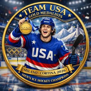 2026 Winter Olympics Gold Usa Defeats Canada 2 1 Hockey Final Coin