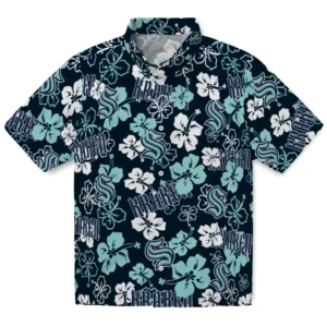 Seattle Kraken Hibiscus Bloom Hawaiian Shirt