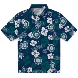 Seattle Mariners Hibiscus Bloom Hawaiian Shirt