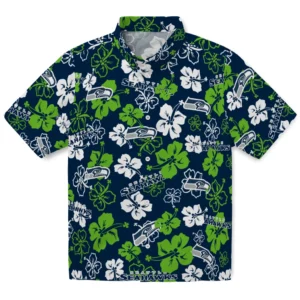 Seattle Seahawks Hibiscus Bloom Hawaiian Shirt