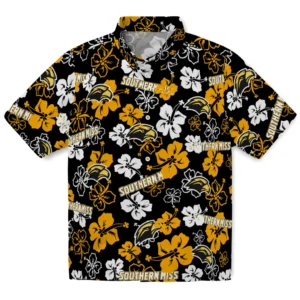 Southern Miss Golden Eagles Hibiscus Bloom Hawaiian Shirt