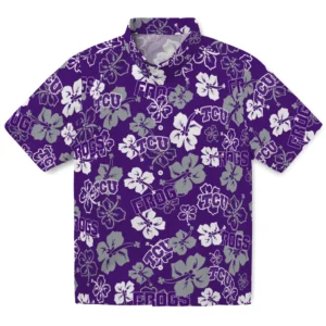 TCU Horned Frogs Hibiscus Bloom Hawaiian Shirt