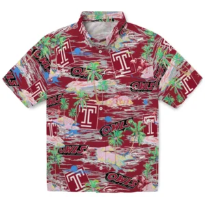Temple Owls Flamingo Retreat 2026 Hawaiian Shirt