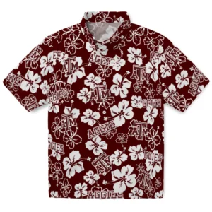 Texas A&M Aggies Hibiscus Bloom Hawaiian Shirt