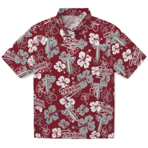 Troy Trojans Hibiscus Bloom Hawaiian Shirt