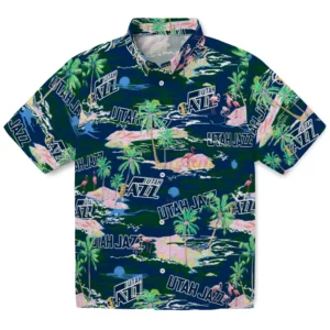 Utah Jazz Flamingo Retreat 2026 Hawaiian Shirt