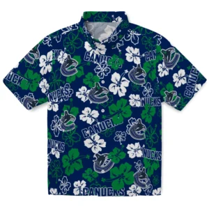 Vancouver Canucks Hibiscus Bloom Hawaiian Shirt