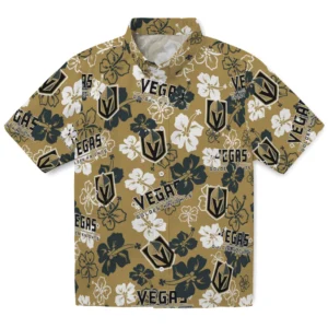 Vegas Golden Knights Hibiscus Bloom Hawaiian Shirt