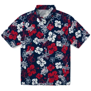 Washington Capitals Hibiscus Bloom Hawaiian Shirt