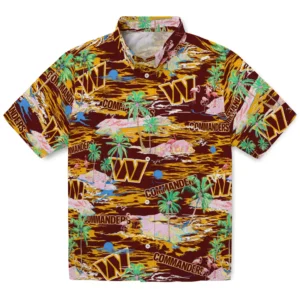 Washington Commanders Flamingo Retreat 2026 Hawaiian Shirt