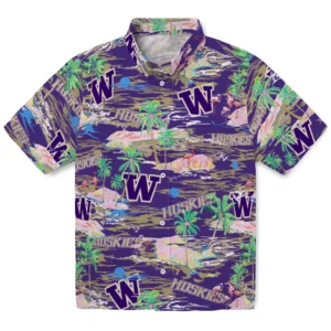 Washington Huskies Flamingo Retreat 2026 Hawaiian Shirt